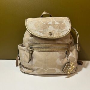 Coach Kyra Signature Logo Drawstring Backpack